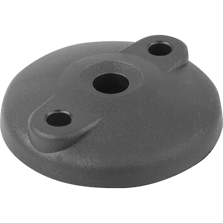 Kipp Plate Anti-Slip Plate, Form:F Thermoplastic, Black, D=80 K0423.6080